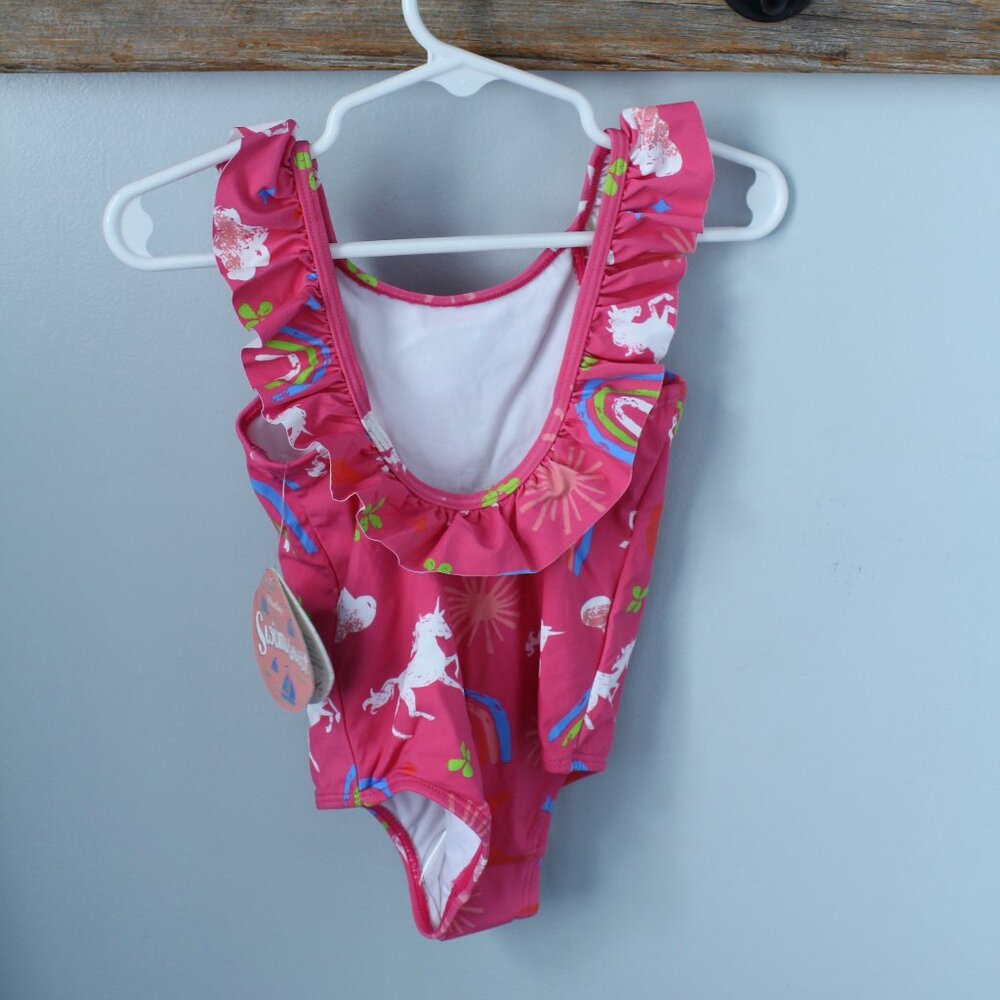 Hatley Size 3 Swim Suit Unicorns Rainbows - Picture 3 of 3